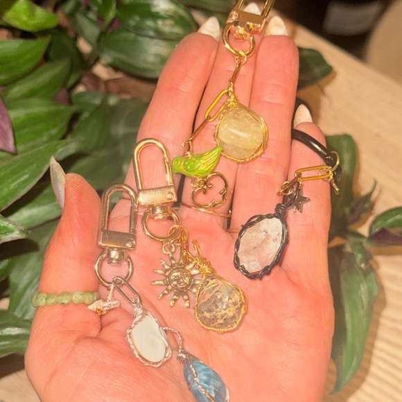 Gold and Gemstone Charm Keychains in show - Picture 2 of 2